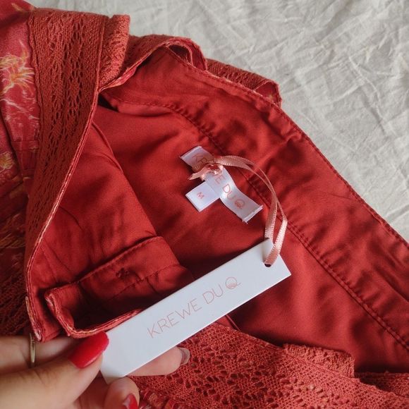 New KREWE red tropical print crop top - Picture 7 of 8